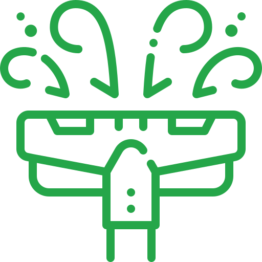 A green icon depicting vacuum cleaner.