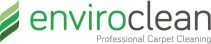 Logo for "enviroclean," featuring green gradient leaves on the left and text beside it. The tagline reads "Professional Carpet Cleaning." Clean, eco-friendly vibe.