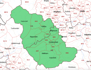 Map of Huddersfield and Halifax Map of Huddersfield and Halifax