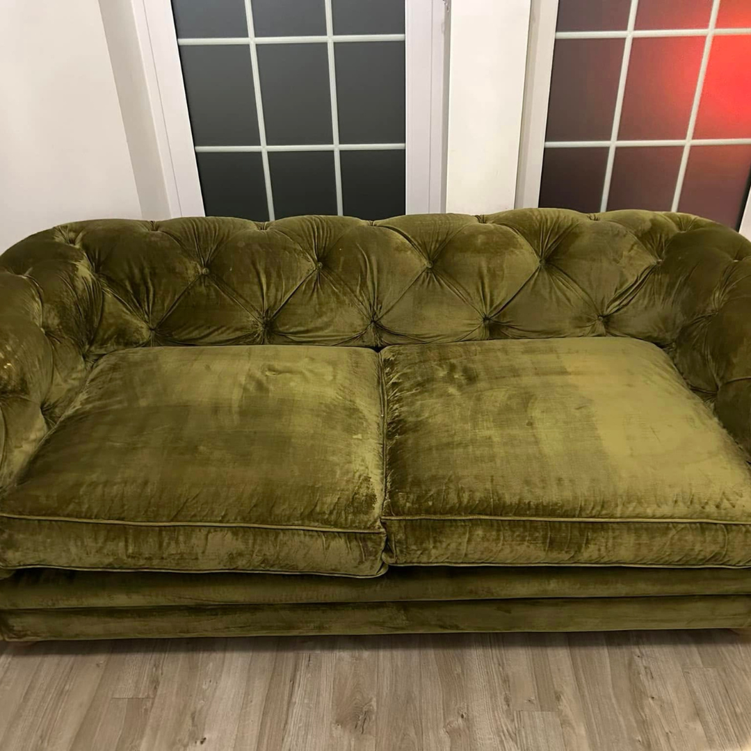 green sofa cleaned enviro clean 1