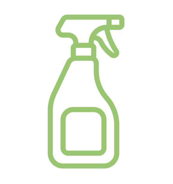 A green spray bottle icon
