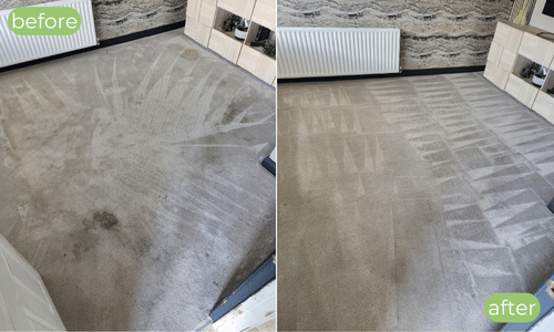before and after carpet cleaning
