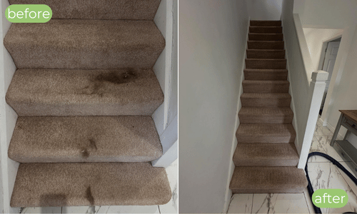 before and after stair cleaning in Crowborough